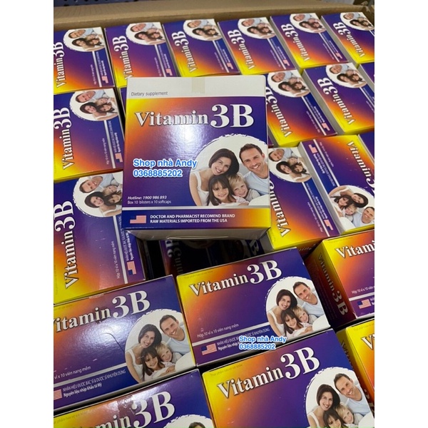 VITAMIN 3B bổ sung Vitamin (B1, B6, B12) Chính Hãng MediUSA- Hộp 100 viên