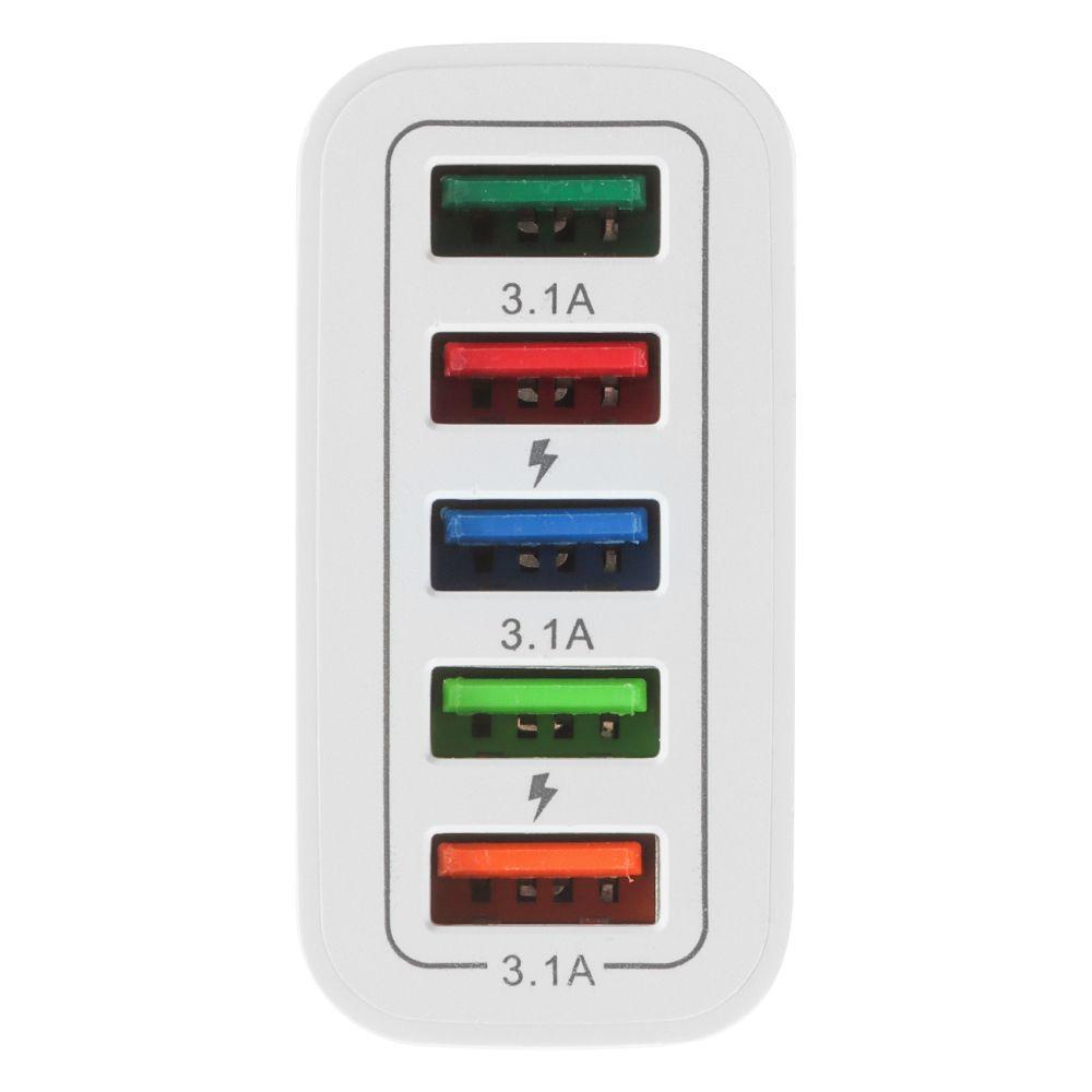 Cục Sạc Nhanh Bằng Nhựa PD 5 Cổng Usb