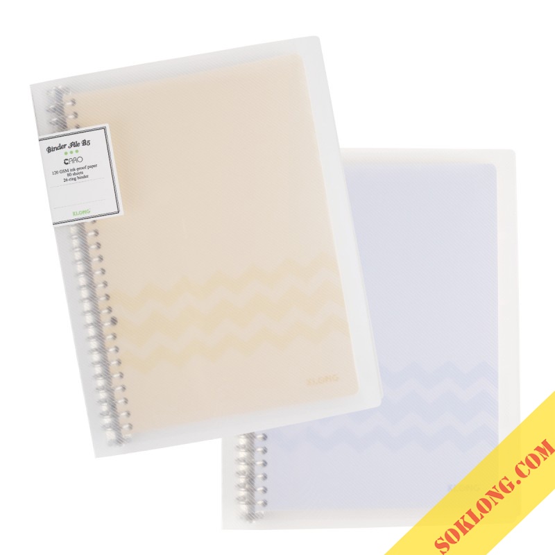 [Mã LIFEXANH03 giảm 10% đơn 500K] Sổ còng sắt B5 26 chấu 80 tờ Caro; binder file dễ refill giấy Klong MS 550