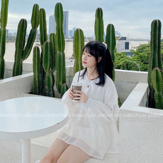 ÁO BABYDOLL VOAN NÚT GIẢ GỖ (ảnh thật/sẵn)