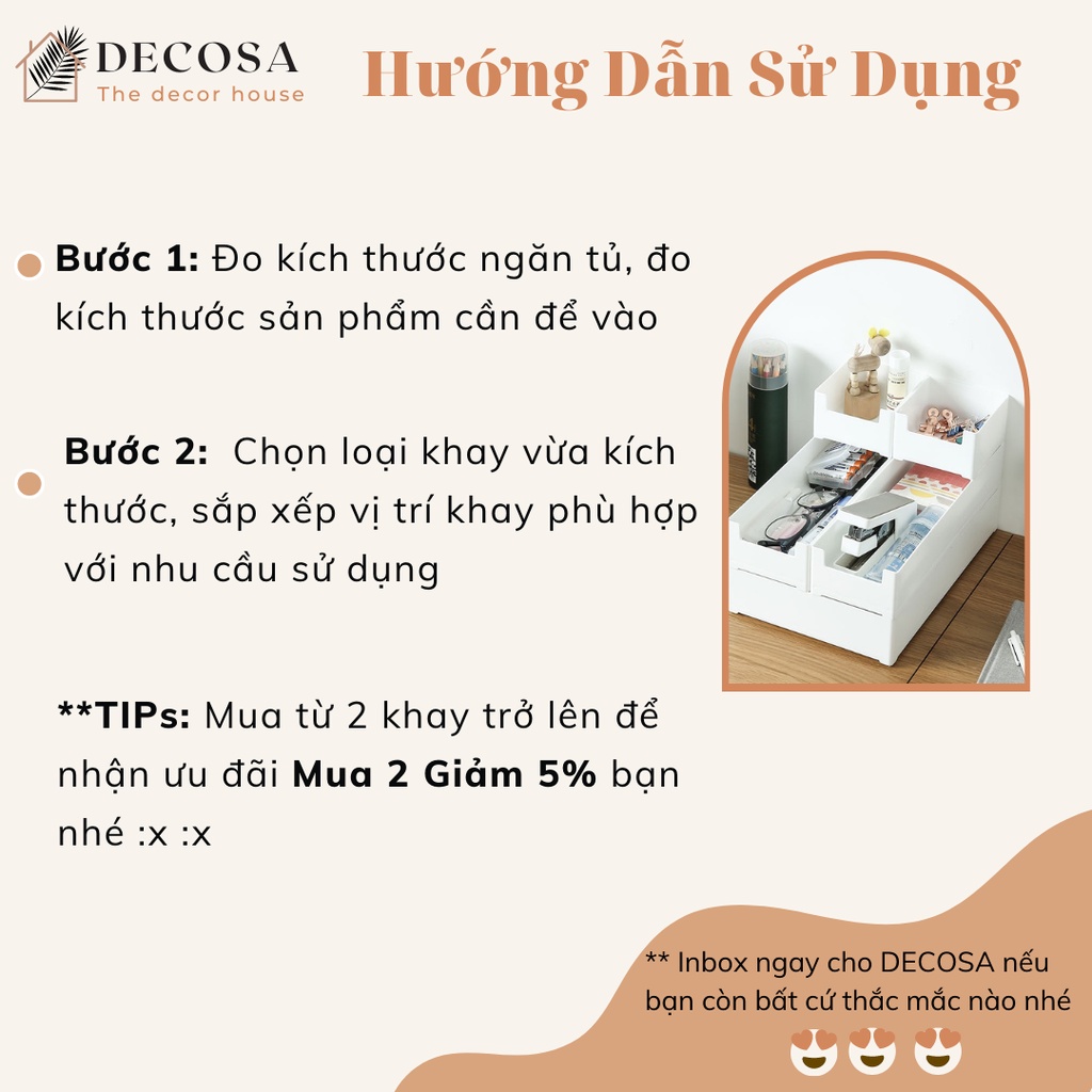 Khay chia ngăn tủ phân loại quần áo đa năng DECOSA