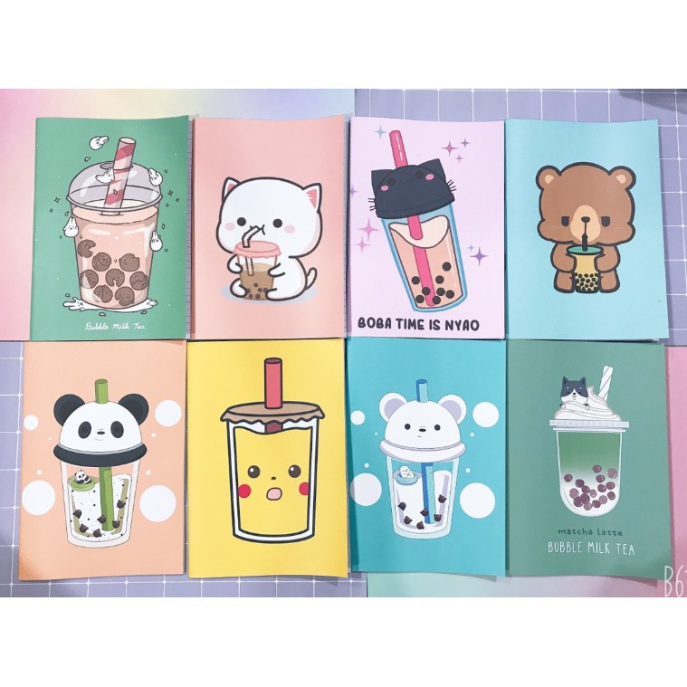 vở trà sữa ô ly S6I46 boba tea tập ôly thời trang dễ thương