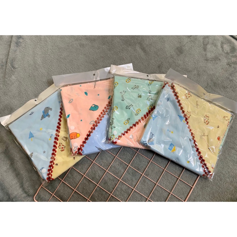 Yếm cho bé, Khăn Yếm tam giác xô cúc bấm xuất nhật, 100% cotton họa tiết dễ thương A Lá Kids
