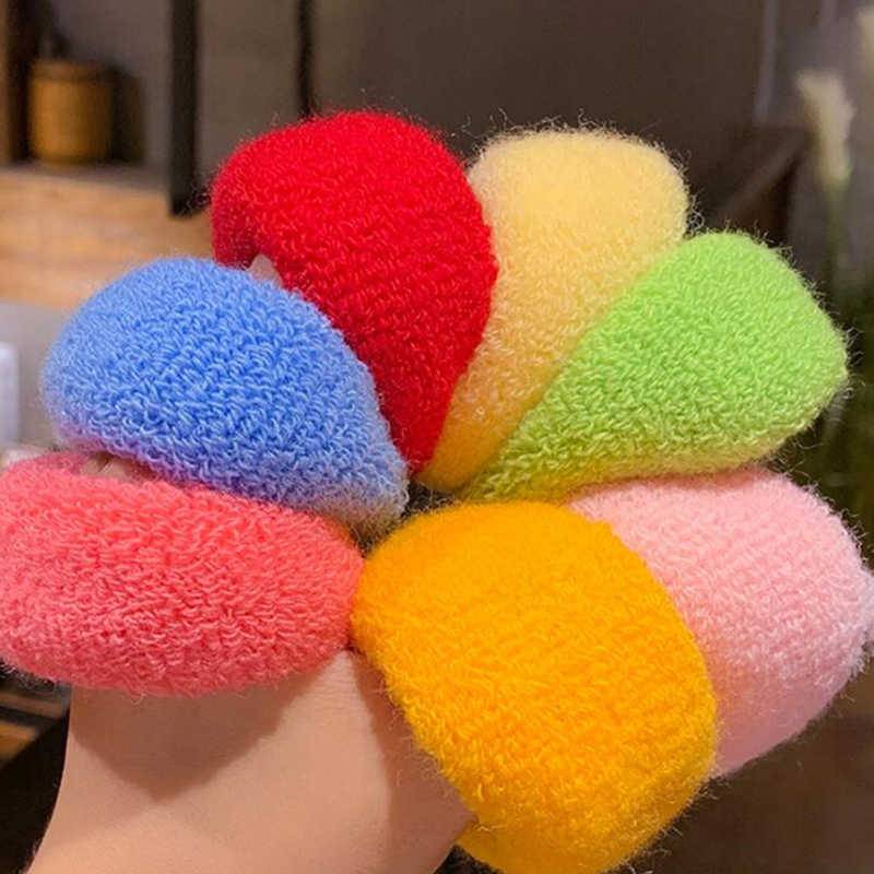 Dây cột tóc đuôi ngựa bằng len co giãn cho nữ thích hợp cho tóc dài &amp; xoăn