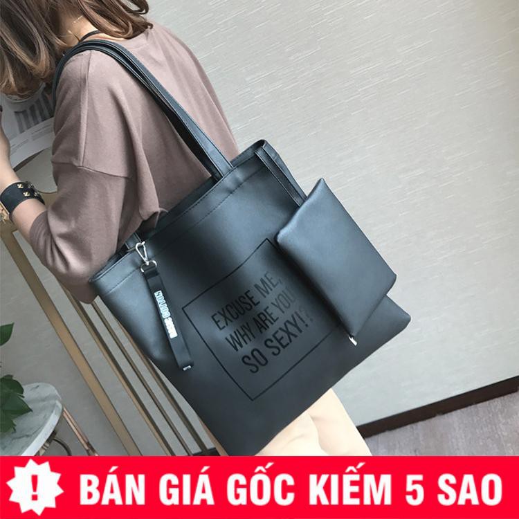 Bộ Combo Túi Tote Hàn Quốc Tặng Kèm Ví Cầm Tay