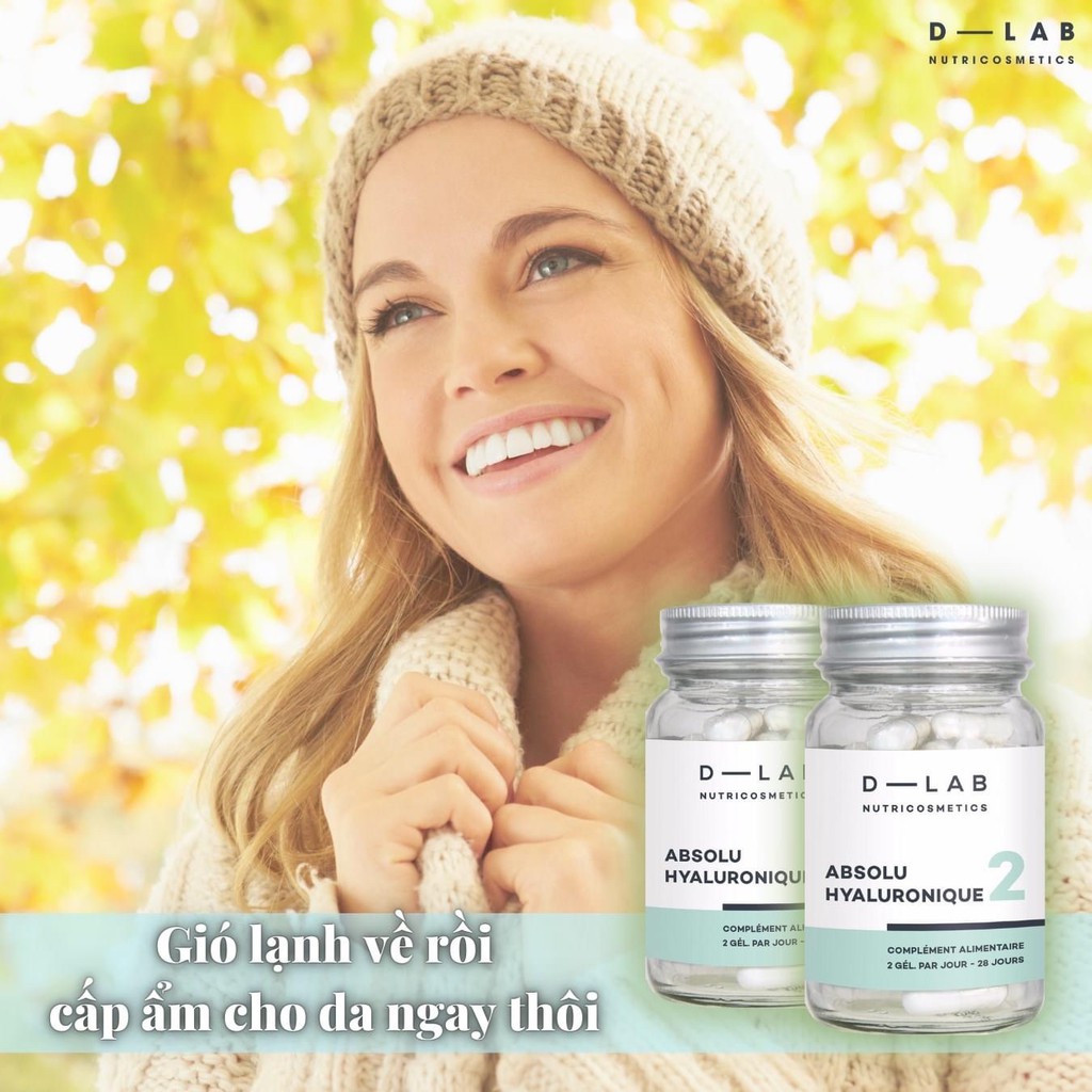 Viên HA Của Dlab Cấp ẩm, giữ nước cho da Absolu Hyaluronique - Cải thiện độ đàn hồi - lấp đầy các rãnh nhăn và nếp nhăn