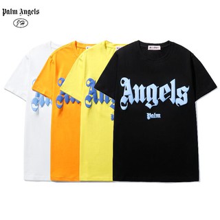 Áo Thun Cotton Tay Ngắn In Chữ Palm Angels Thời Trang Cho Nam Và Nữ