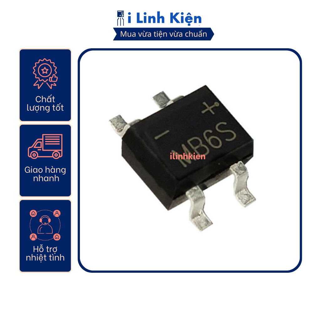 MB6S Diode cầu 0.5A 600V SOP-4