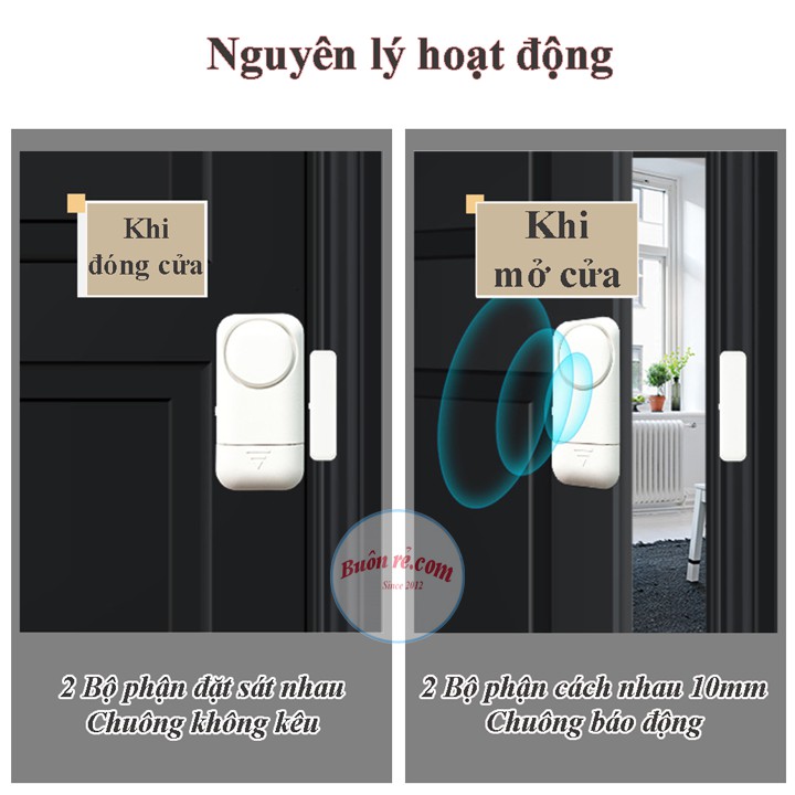 Chuông chống trộm mini gắn cửa kèm pin gắn ở cửa an toàn, thông minh 01125 Buôn Rẻ