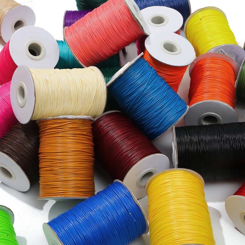 Cuộn dây macrame cotton sáp màu hỗn hợp dùng làm trang sức thủ công