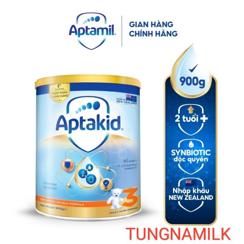 Sữa bột APTAKID growing up milk formula số 3, lon thiếc 900g