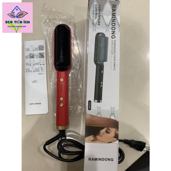 Lược Điện Chải - Uốn, Cụp, Làm Thẳng Tóc ở Salon- Làm Nóng Nhanh PTC Với 6 Mức Nhiệt Bảo Vệ Tóc .