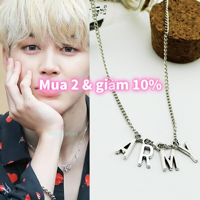 Vòng Cổ/Vòng Tay/Dây Chuyền Mặt Khắc Chữ ARMY Phong Cách BTS Park Jimin Cho Nữ