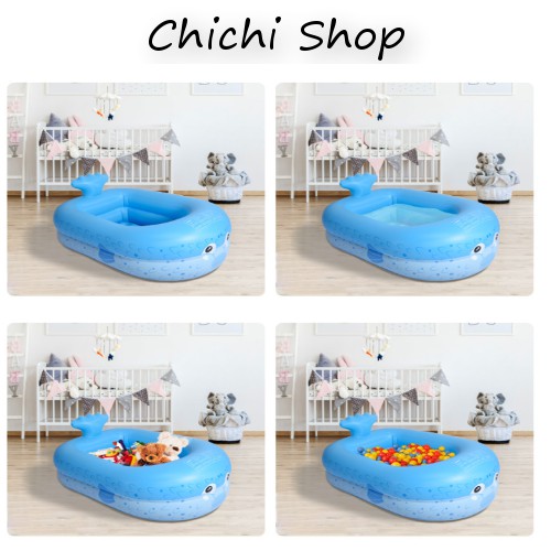 [MN5] Bể Bơi Bơm Hơi Hình Cá 110*90*35Cm, Hồ Bơi Mini Cao Cấp Dành Cho Bé