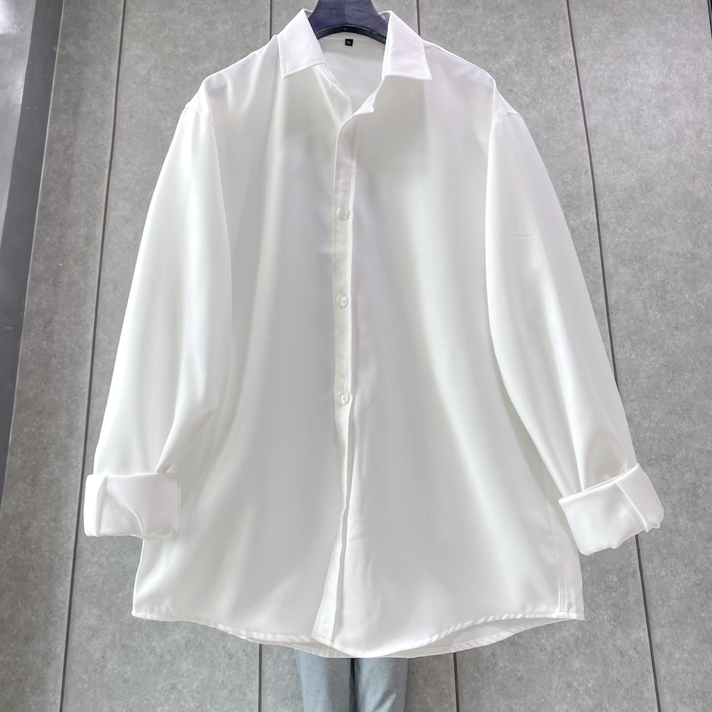 Áo Sơ Mi Tay Dài BASIC Vải COTTON Form Rộng Phong Cách Ulzzang - Tuni store