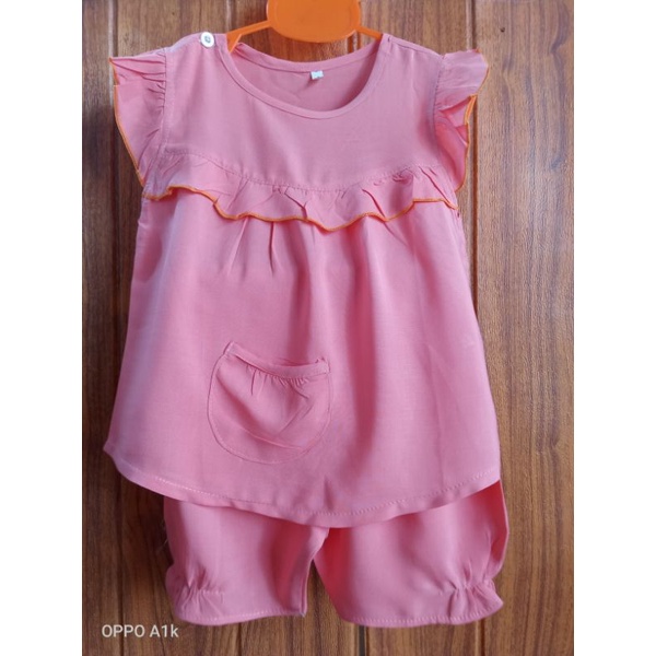 Bộ tole màu trơn quần đùi cho bé 6_16ký