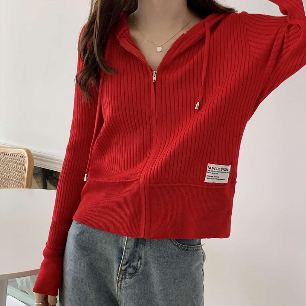 Áo Khoác Cardigan Dệt Kim Dáng Rộng Có Mũ Trùm Thời Trang Mùa Thu | BigBuy360 - bigbuy360.vn