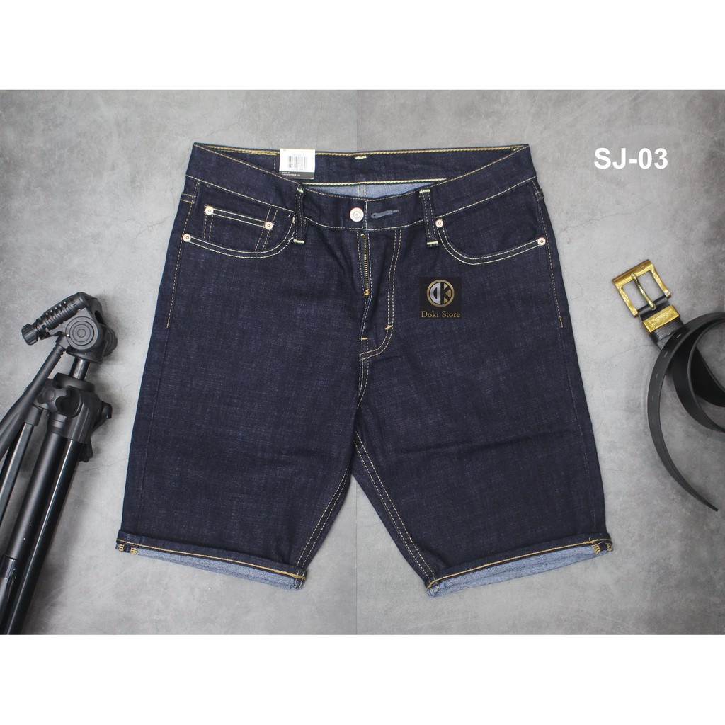 ▧Quần Short Nam Cao Cấp, Sooc Màu Tím Than, Jean Vải Co Giãn Thoải Mái, DOKI SJ-03