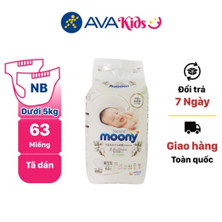 Tã dán Moony Natural size NB 63 miếng