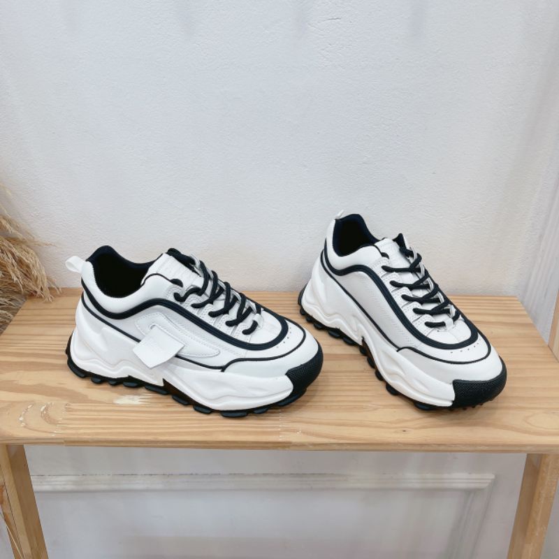 Lo(ẢNH THẬT) Giày Thể Thao Nữ Daimya Nâng đế 6p Da Mềm Êm Xịn Fullbox Túi Cao Cấp