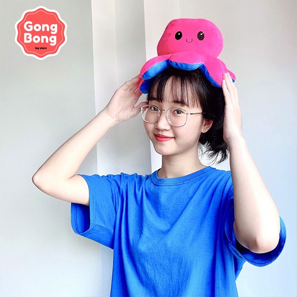 Gấu bông bạch tuộc cảm xúc reversible octopus 20cm, gấu bông 2 mặt cute xinh xắn GongBong Store