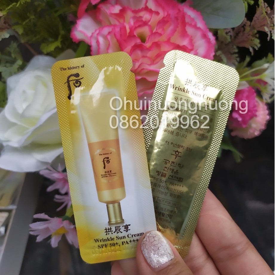 Gói chống nắng chống nhăn whoo vàng - WHOO JIN HAE YOON WRINKLE SUN CREAM SPF50+/PA+++_OHUINUONG