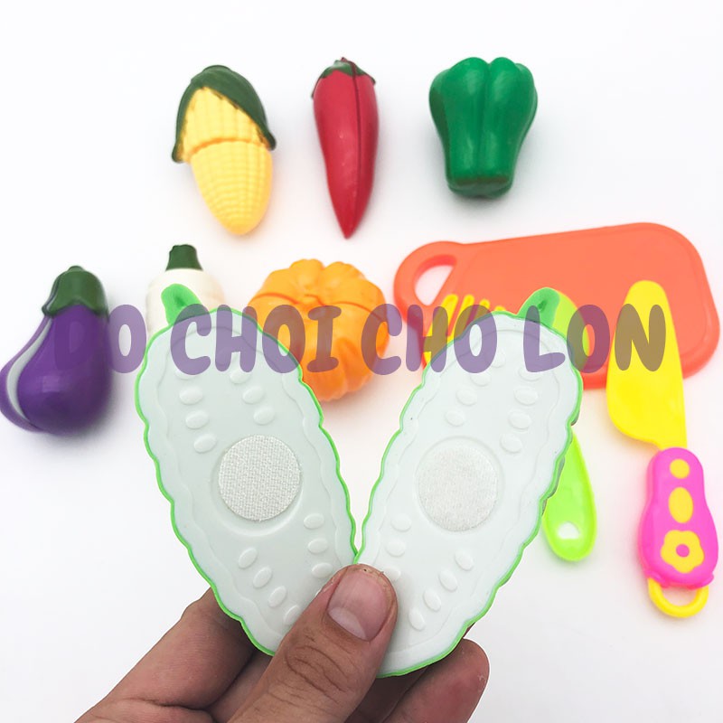 Bộ đồ chơi túi rau củ quả cắt bằng nhựa - Đồ chơi nấu ăn mô hình các loại rau củ quả