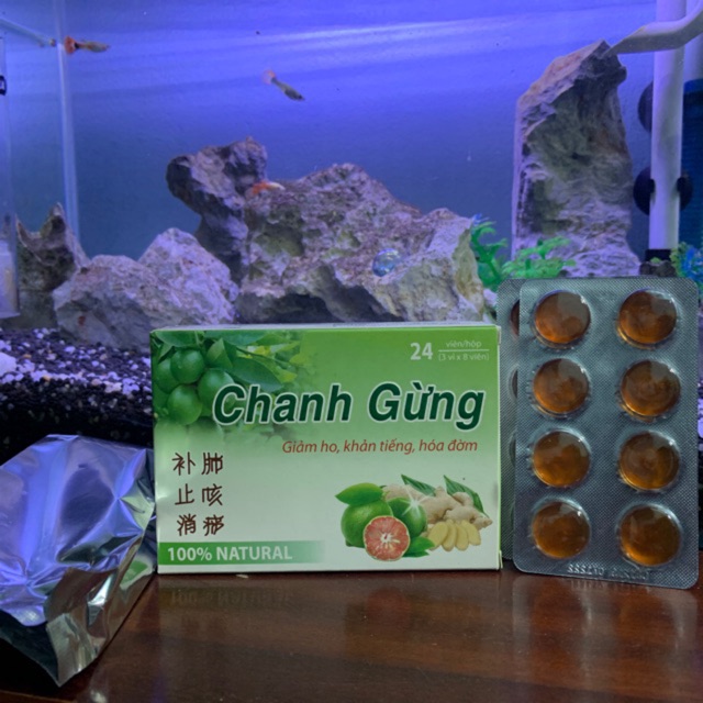 Viên Ngậm Chanh Gừng giảm ho khản tiếng hoá đờm..