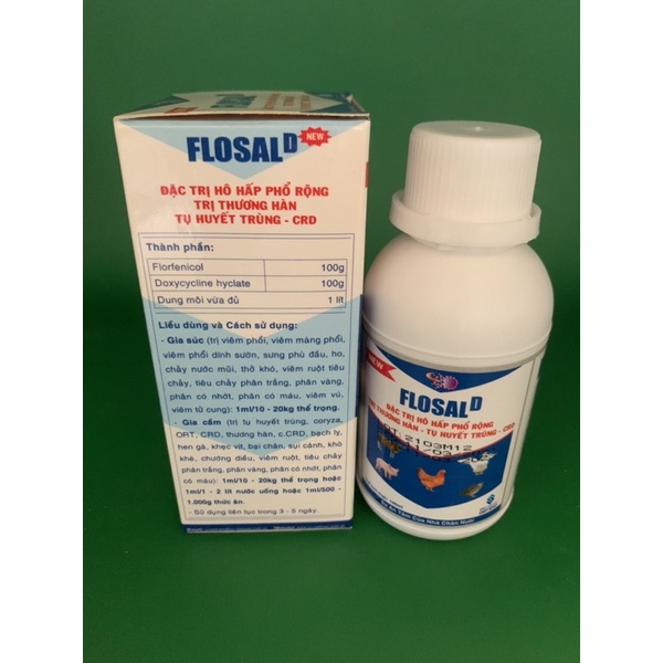 Flosal 100ml - thương hàn, tụ huyết trùng, hen trên gà đá, gia cầm, gia súc