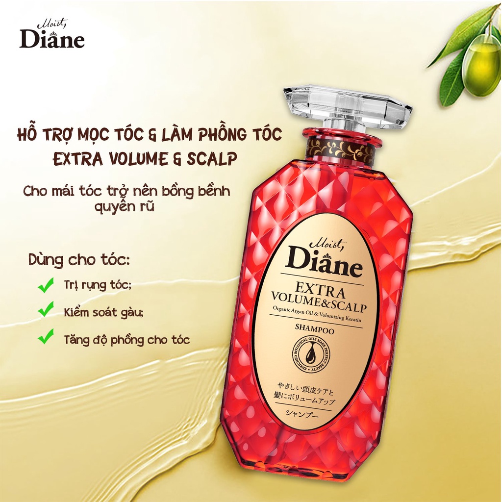 Dầu gội hỗ trợ mọc tóc & làm phồng tóc Moist Diane Extra Volume & Scalp - 450ml