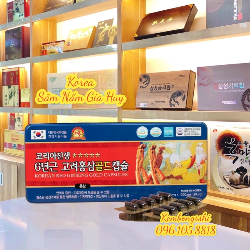 Đạm Hồng Sâm Nhung Linh Chi Cao Cấp Hàn Quốc, Hộp 120V