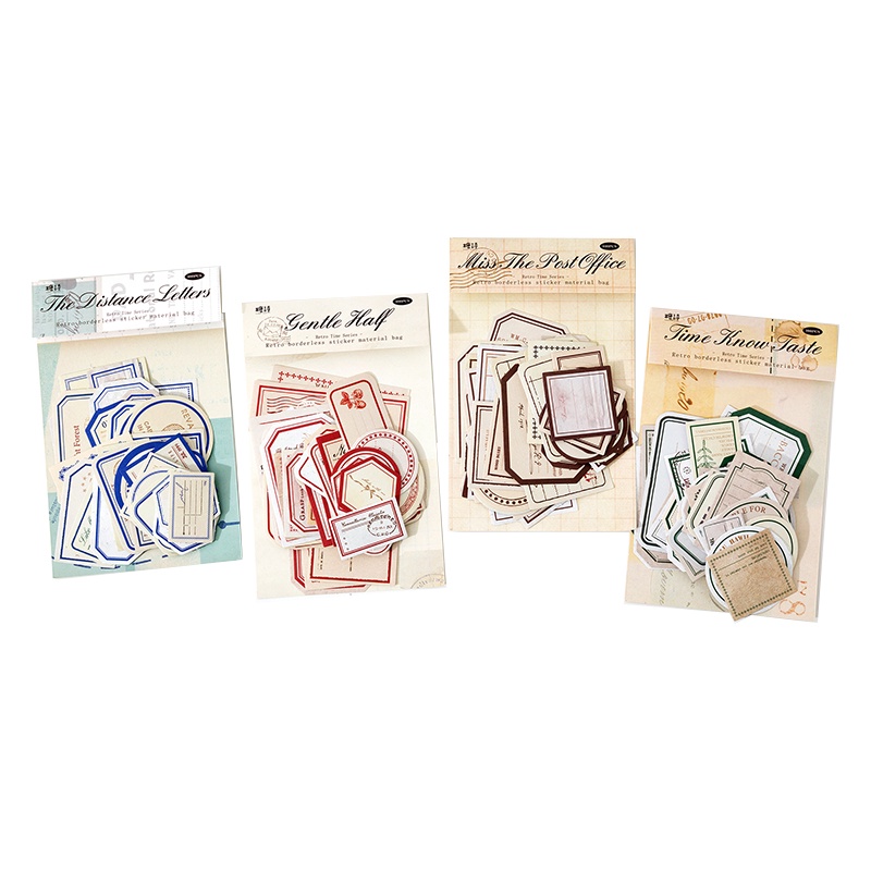 Set 50 Tờ Giấy Kraft Tự Dính Dùng Trang Trí Sổ Tay/Nhật Ký DIY