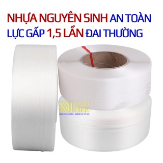 Dây Đai Nhựa PP nguyên sinh buộc đóng thùng hàng carton cuộn 10kg bản rộng 12mm