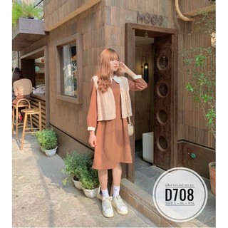 Bigsize Đầm nhung bo eo D708