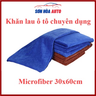 Khăn lau xe ô tô microfiber xanh siêu thấm hút. - NEW