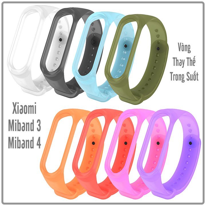 Vòng đeo thay thế Xiaomi Miband 3 / 4 MIjobs trong suốt nhiều màu