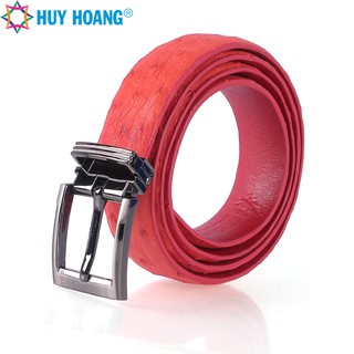Thắt lưng nữ da đà điểu Huy Hoàng trơn màu đỏ LS5413