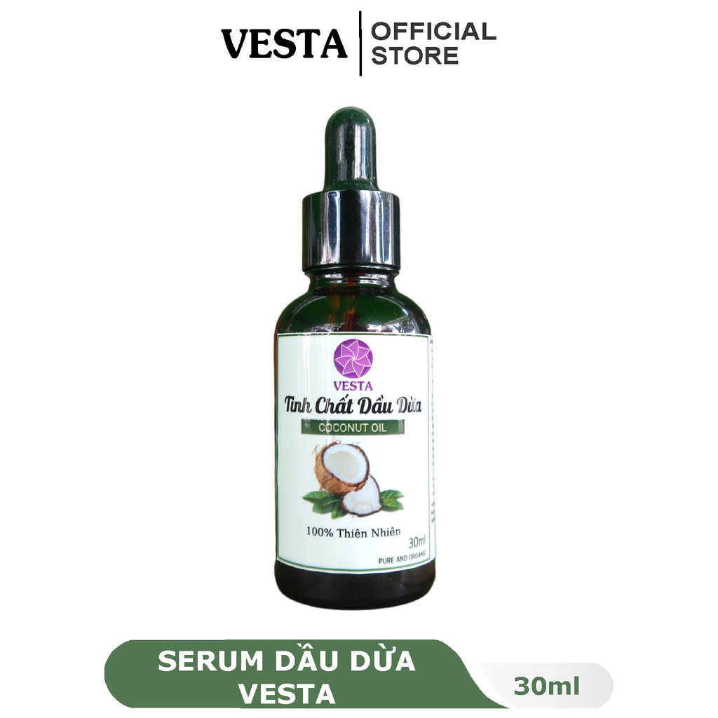 Dầu Dừa 𝑭𝒓𝒆𝒆𝒔𝒉𝒊𝒑 Dầu Dừa Nguyên Chất Ép Lạnh Vesta  30ml