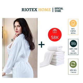 [MUA ÁO CHOÀNG TẮM TẶNG KHĂN MẶT 58K] Áo choàng tắm khách sạn cao cấp 100% chất cotton tổ ong