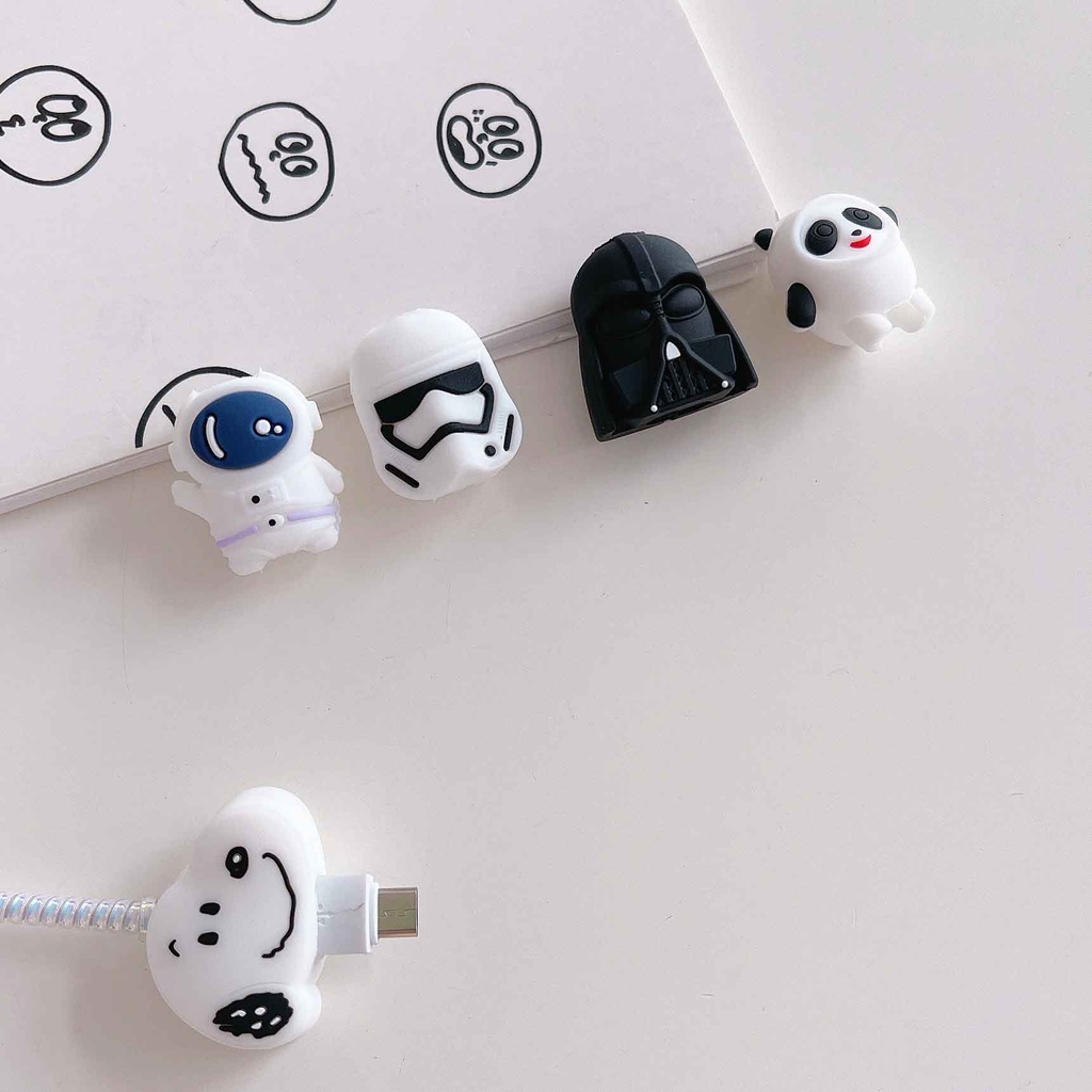 Phụ Kiện Bảo Vệ Dây Cáp Sạc iPhone Android Kiểu Dáng Hoạt Hình Dễ Thương