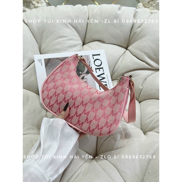 túi đeo vai, kẹp nách hoạ tiết chữ m dáng bàu thuyền siêu đẹp