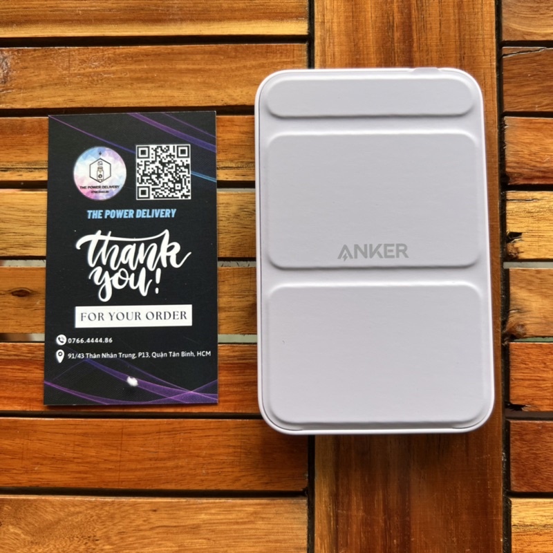 Sạc dự phòng không dây ANKER Maggo 622 màu tím hít từ tính 5000mah PD 15w cực nhỏ gọn tích hợp chân đế kê điện thoại