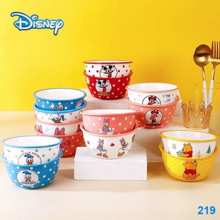 2021 ❂✽Douyin cùng bộ đồ ăn hoạt hình Disney Mickey trẻ em bát sứ nhà cô gái dễ thương trái tim