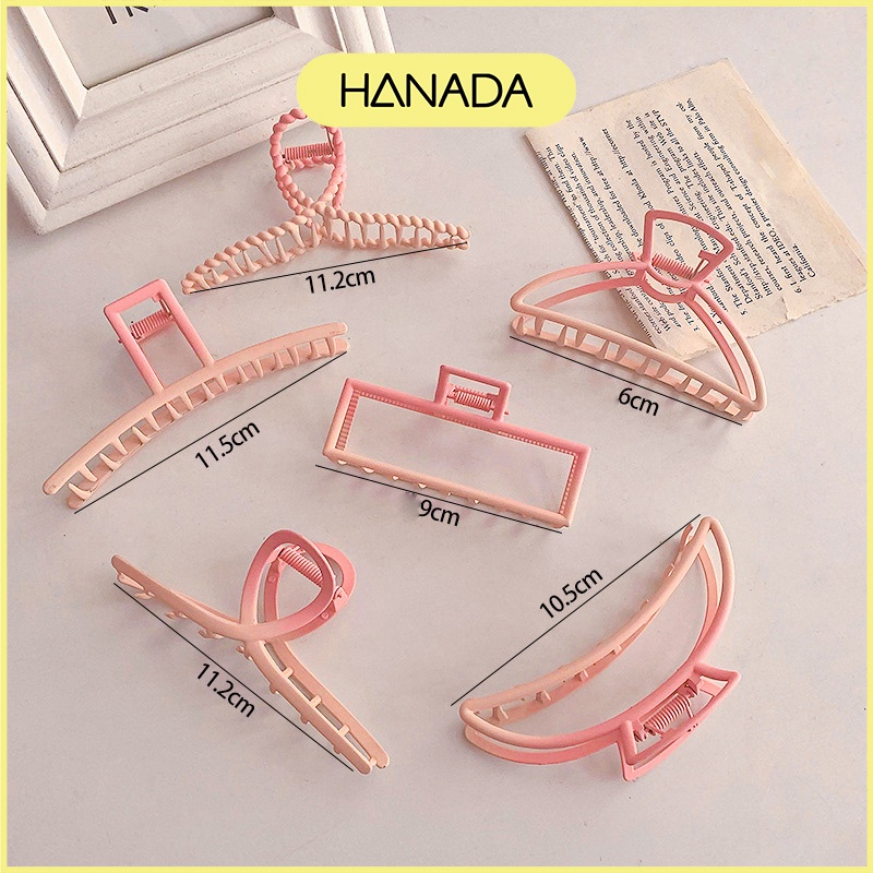 Kẹp Tóc Cỡ Lớn Bằng Kim Loại Cứng Cáp Kẹp Được Nhiều Tóc Cáp Màu Hồng Pastel Dễ Thương Hàn Quốc Hanada K17-S001