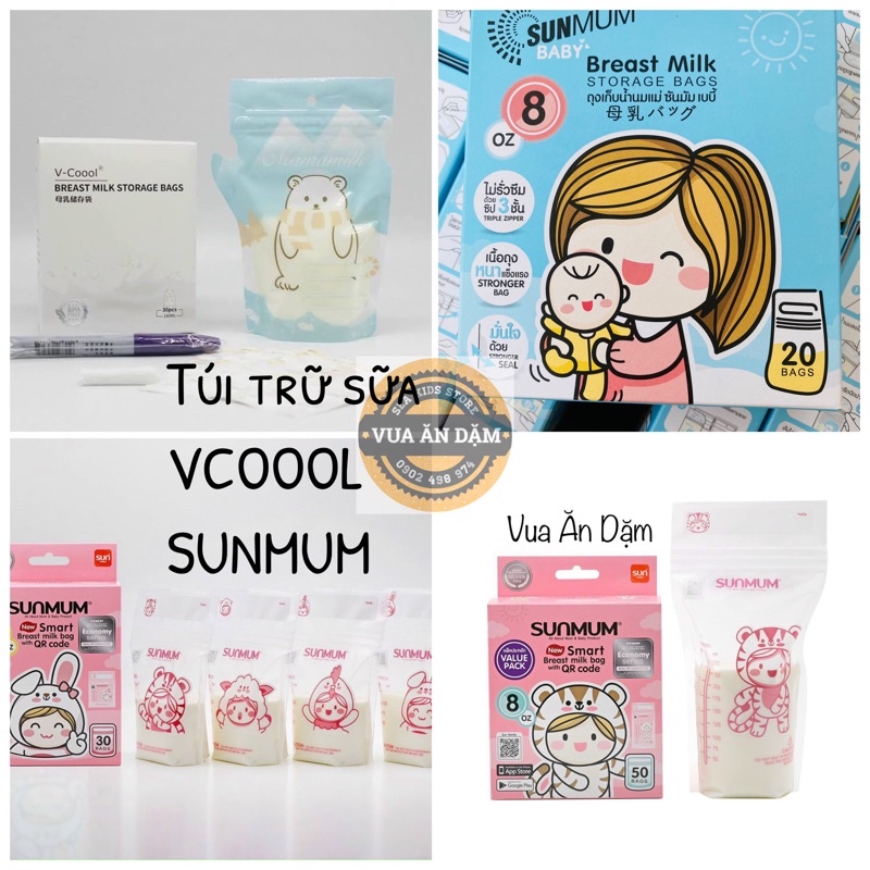Túi Trữ Sữa cao cấp Vcool / Sunmum tiện lợi cho mẹ và bé