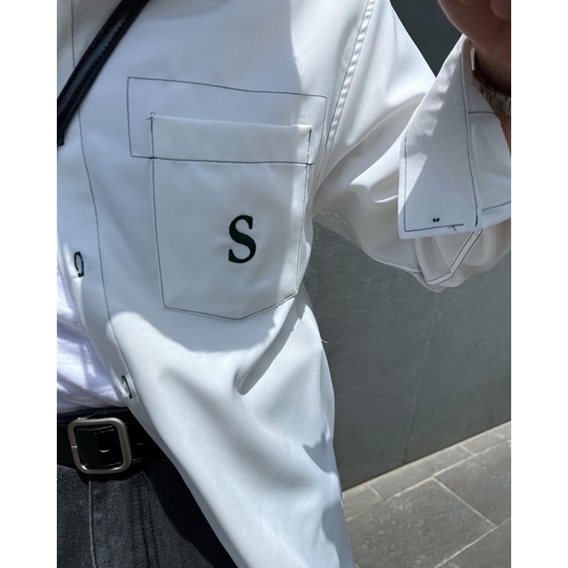 SIAM ÁO SƠMI DÀI TAY FORM RỘNG  THÊU CHỮ S NAM NỮ ĐỀU BẬN ĐƯỢC