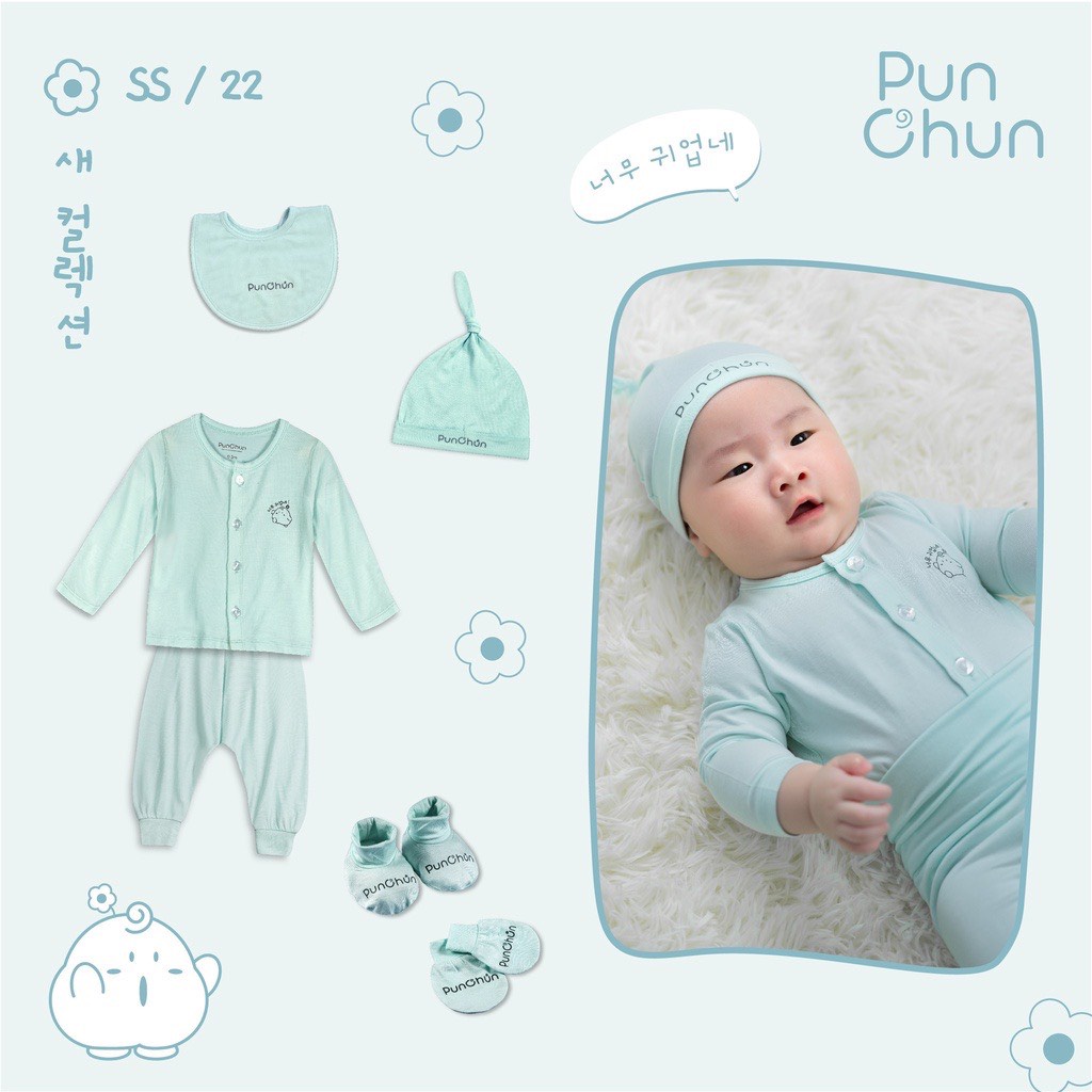 Punchun Combo newbie cho bé sơ sinh chất liệu cotton mềm mịn