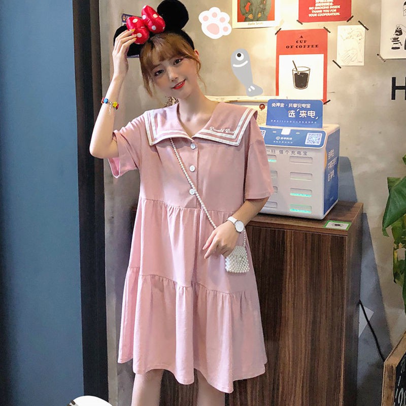 Đầm tay ngắn phối nút phong cách Hàn Quốc thời trang trẻ trung mùa hè cho nữ | BigBuy360 - bigbuy360.vn