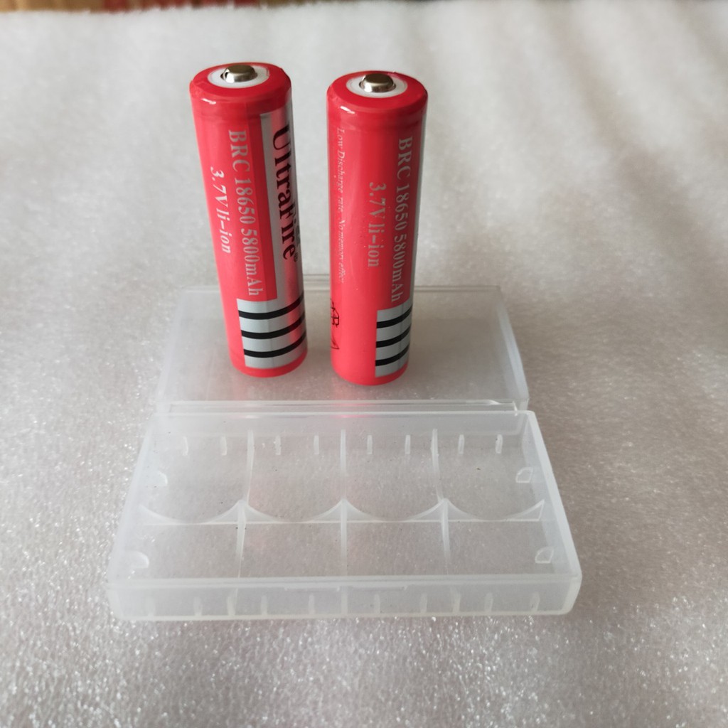 Combo 2 viên pin plitium 18650 sạc tích điện cho bếp than có quạt quạt min sạc dự phòng tặng kèm hộp bảo quản pin