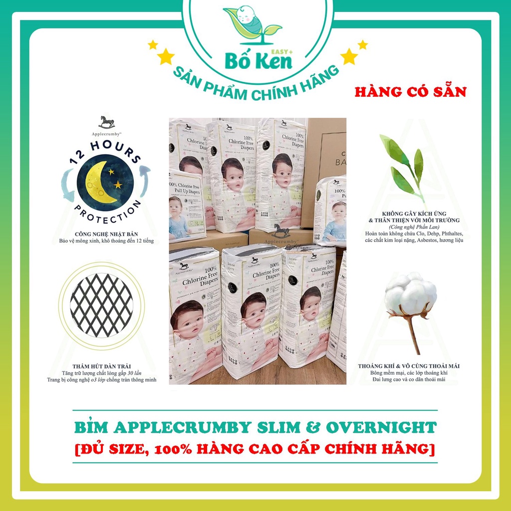 BỈM APPLECRUMBY SLIM & OVERNIGHT 100% Hàng Cao Cấp Chính Hãng Dán NB16 S24